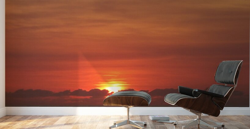 Red Dawn With Clouds  72.22 Wall Murals